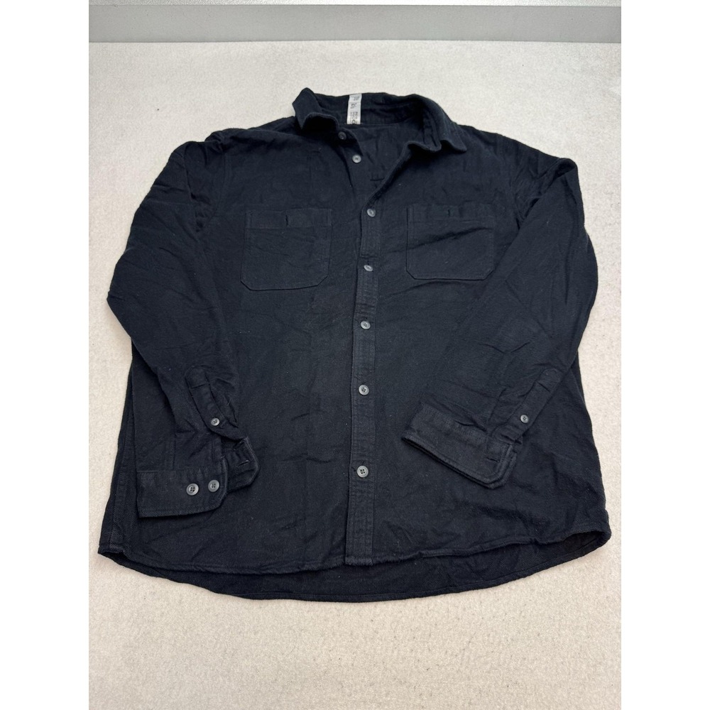 Mountain Hardwear Plusher Shirt Mens 2XL Black Flannel Long Sleeve Button Up
